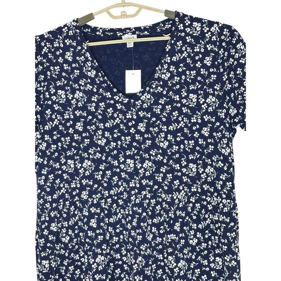 NWT J Crew Factory Womens Tiered Knit Midi Dress XXL Floral Cottagecore Cotton - Picture 5 of 14